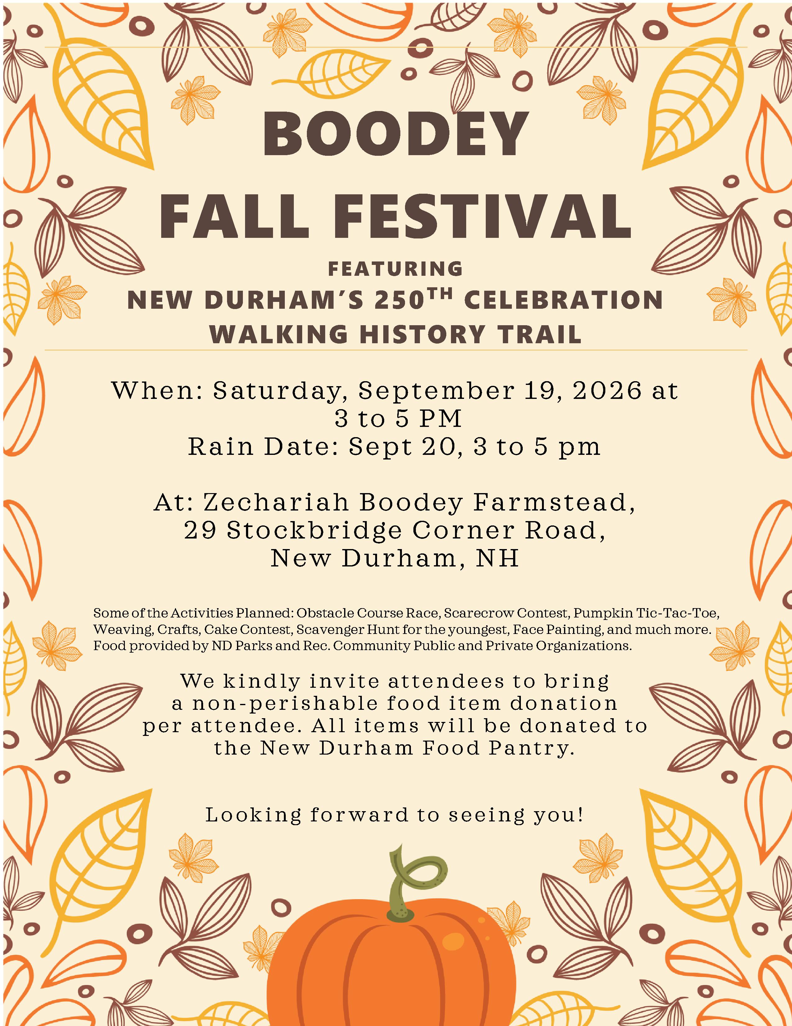 Boodey Fall Festival event Poster 2026